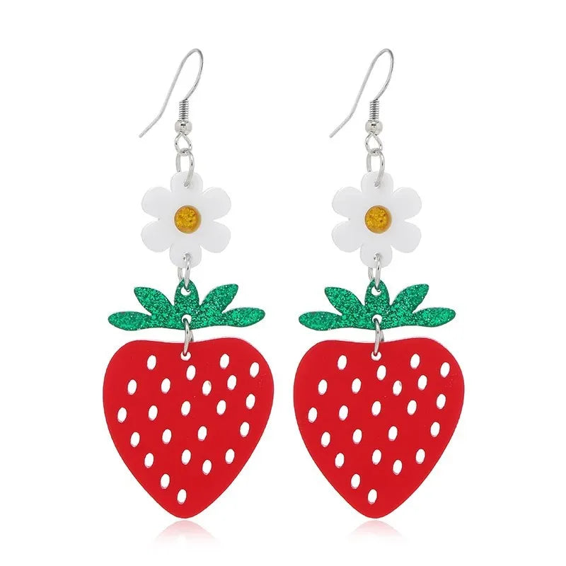 Acrylic Fresh Red Strawberry earrings