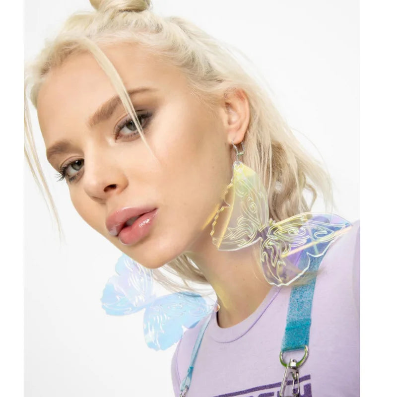 Acrylic Large Butterfly Earrings