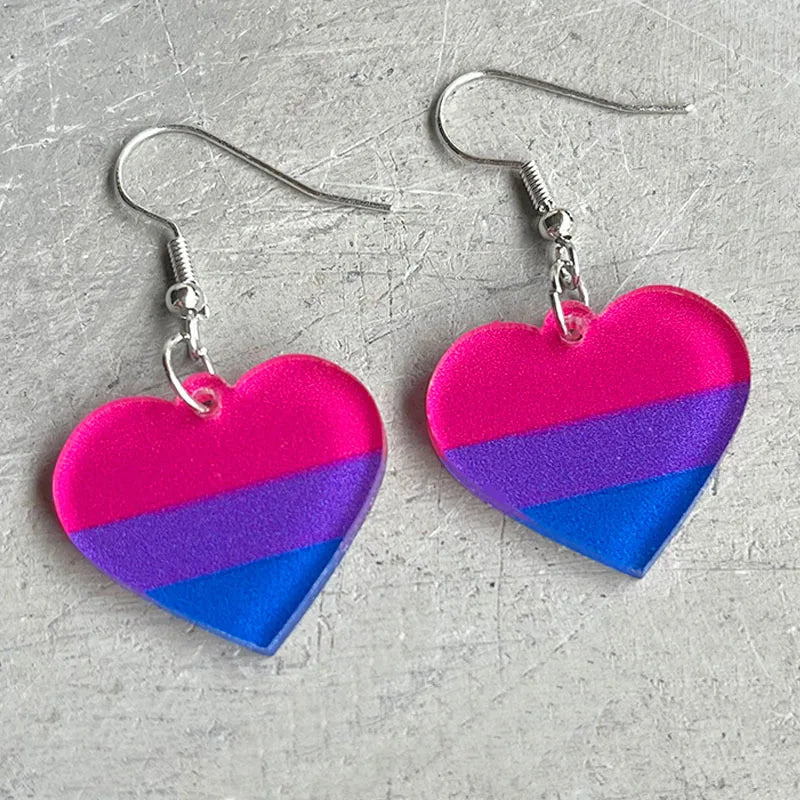 Two-Spirited Heart Shape Acrylic Earrings