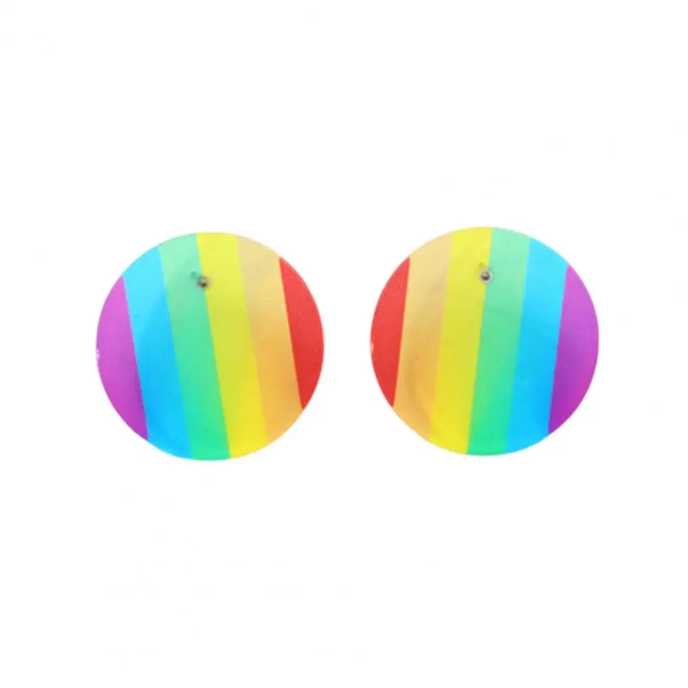 Rainbow Earrings Rainbow Series Geometric Shape Love Letter Chain Earrings Lightweight Statement Jewelry Gift for Her Day Gifts