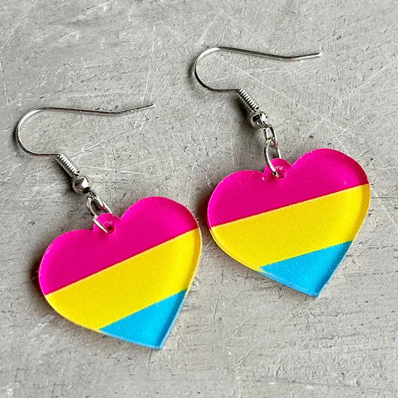 Two-Spirited Heart Shape Acrylic Earrings