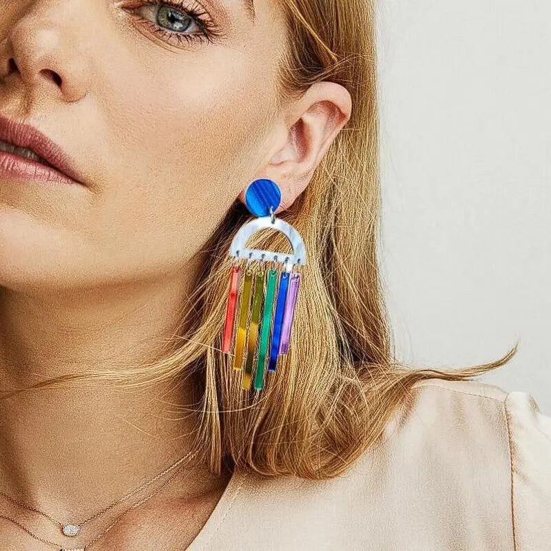 Rainbow  Earrings Acrylic