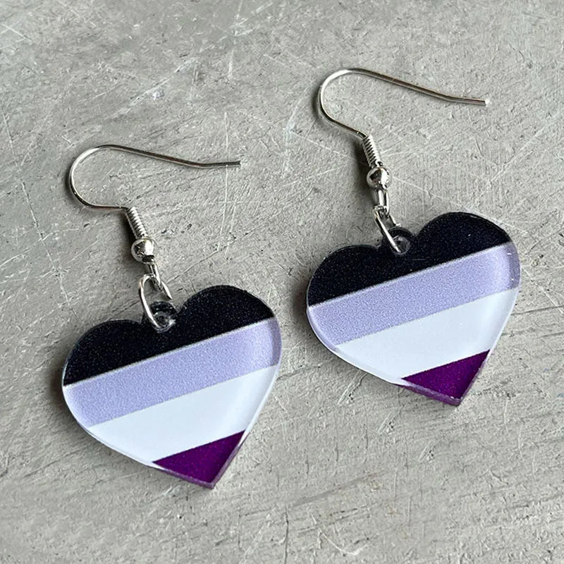 Two-Spirited Heart Shape Acrylic Earrings