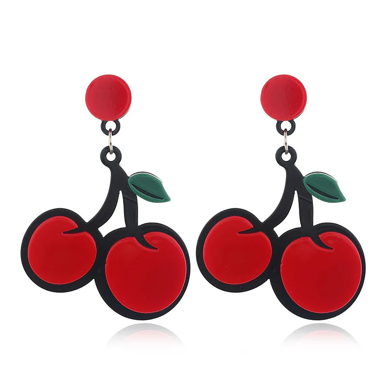 Strawberry Earrings Fashion Sweet Cute Fruit Earrings Simple Trendy Exaggerated Red Cherry Earring  Vegetable Pepper Earrings