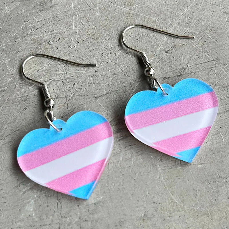Two-Spirited Heart Shape Acrylic Earrings