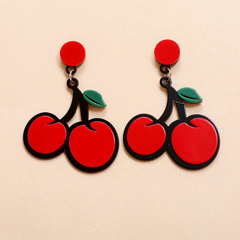 Strawberry Earrings Fashion Sweet Cute Fruit Earrings Simple Trendy Exaggerated Red Cherry Earring  Vegetable Pepper Earrings