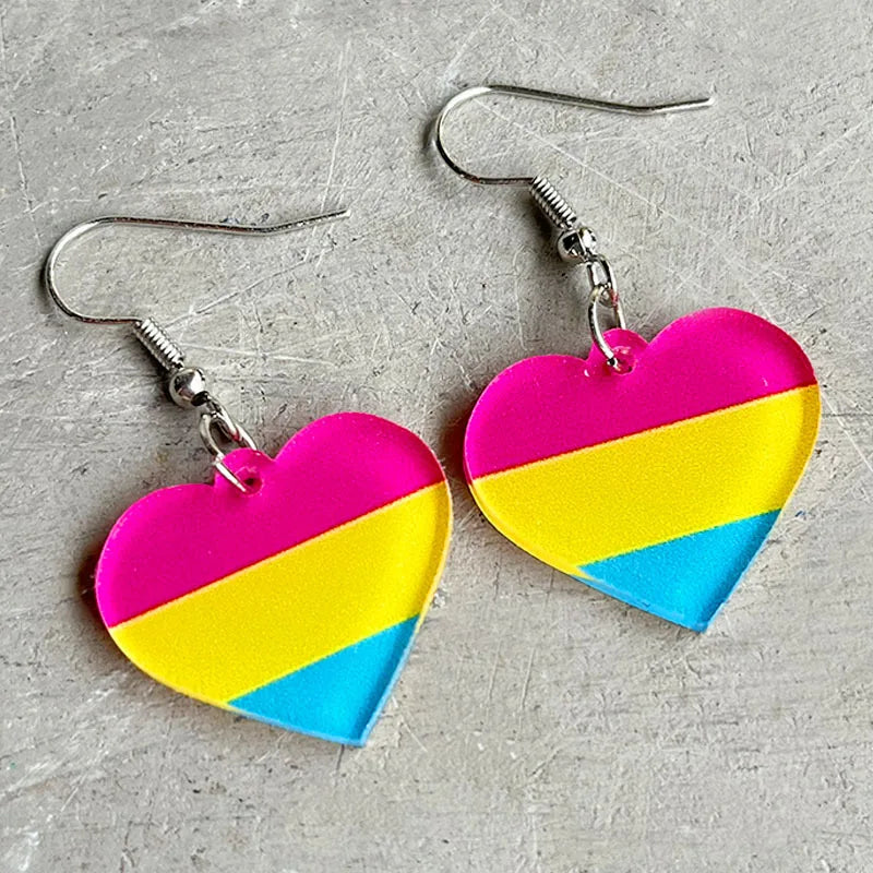 Two-Spirited Heart Shape Acrylic Earrings