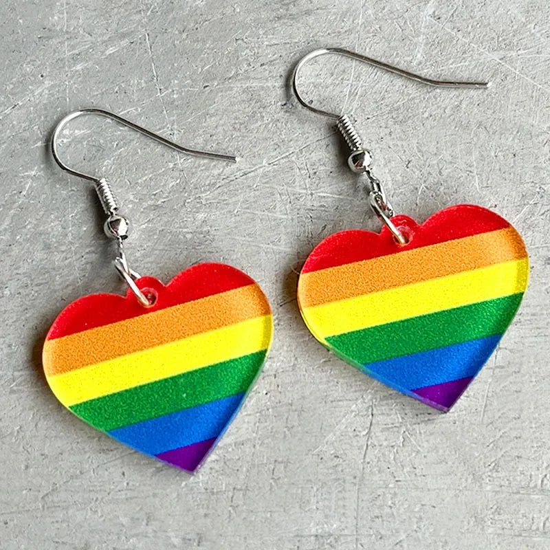 Two-Spirited Heart Shape Acrylic Earrings